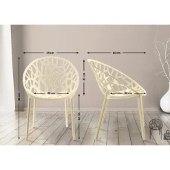 Bistro- & Balkonsets-CLP Set van 4 Tuinstoel Hope Kunststof - creme