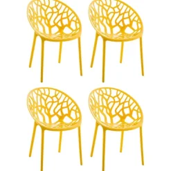 CLP Set van 4 Tuinstoel Hope Kunststof - geel
