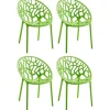 Bistro- & Balkonsets-CLP Set van 4 Tuinstoel Hope Kunststof - groen