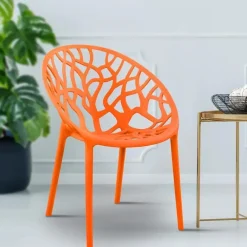 Bistro- & Balkonsets-CLP Set van 4 Tuinstoel Hope Kunststof - oranje