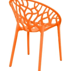 Bistro- & Balkonsets-CLP Set van 4 Tuinstoel Hope Kunststof - oranje