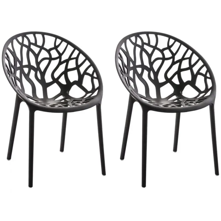Bistro- & Balkonsets-CLP Set van 2 Tuinstoel Hope Kunststof - zwart