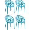 CLP Set van 4 Tuinstoel Hope Kunststof - blauw