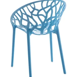 CLP Set van 4 Tuinstoel Hope Kunststof - blauw