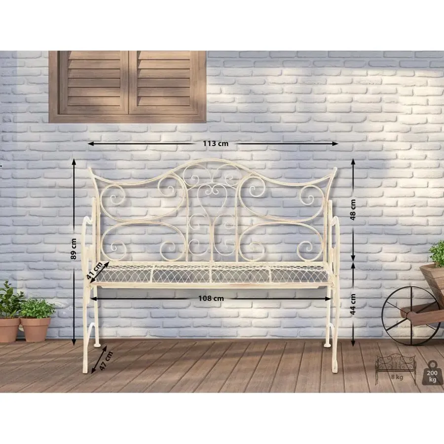 Tuinbanken-CLP Tuinbank Tara 113 cm - antiek/creme