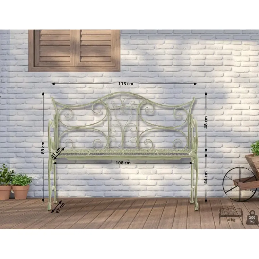 Tuinbanken-CLP Tuinbank Tara 113 cm - antiek/groen