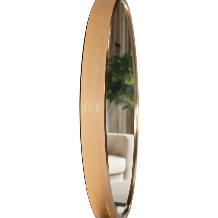 Spiegels-CLP Wandspiegel Elsie rond - Metaal - mat goud - 30cm