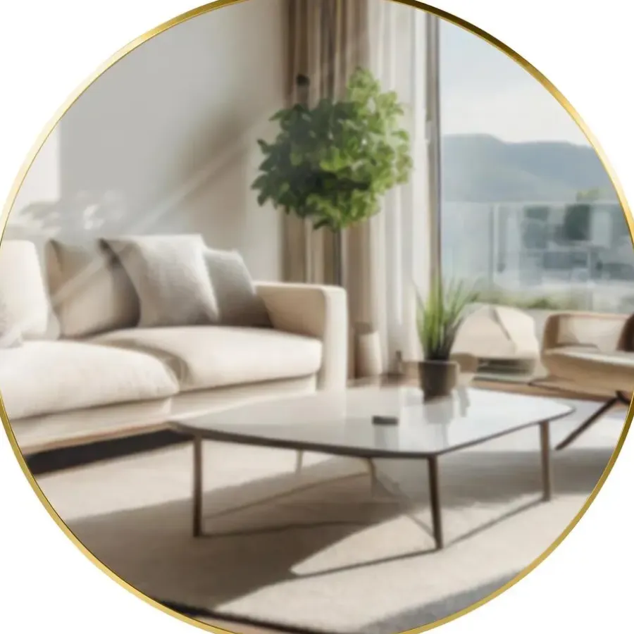 Spiegels-CLP Wandspiegel Elsie rond - Metaal - goudglans - 80cm