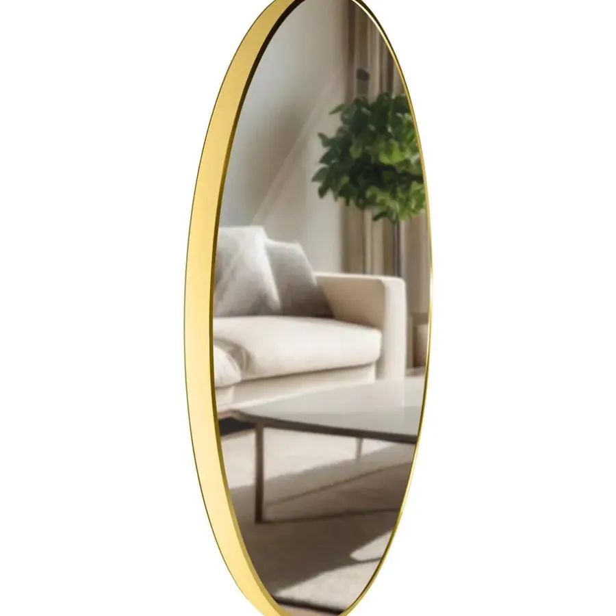 Spiegels-CLP Wandspiegel Elsie rond - Metaal - goudglans - 80cm