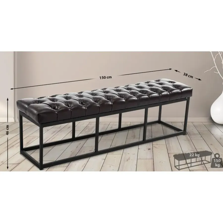 CLP 2-zits Bankje Amun 150 cm - bruin