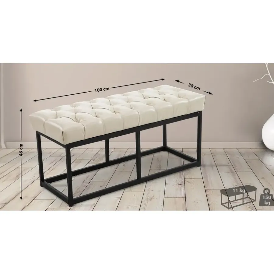 Bankjes-CLP 2-zits Bankje Amun 100 cm - creme