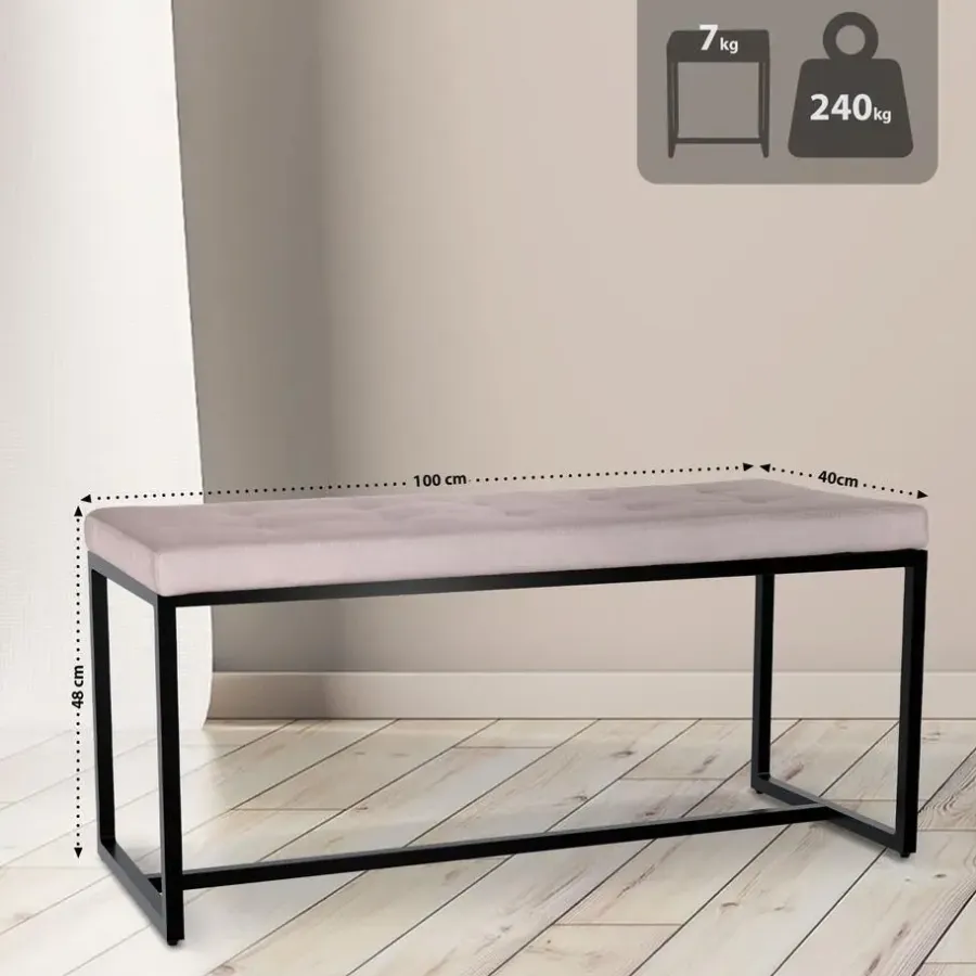 CLP 2-zits Bankje Barci 100 cm - licht grijs