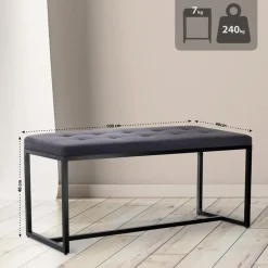 Eetkamerbanken-CLP 2-zits Bankje Barci 100 cm - zwart