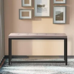 Eetkamerbanken-CLP 2-zits Bankje Barci 100 cm - wit