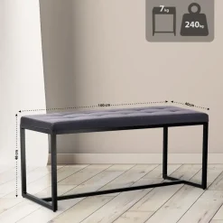 Eetkamerbanken-CLP 2-zits Bankje Barci 100 cm - zwart