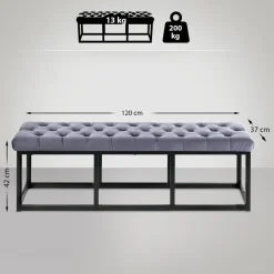 Bankjes-CLP 2-zits Bankje Polson 120 cm - grijs