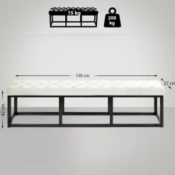 CLP 2-zits Bankje Polson 150 cm - creme
