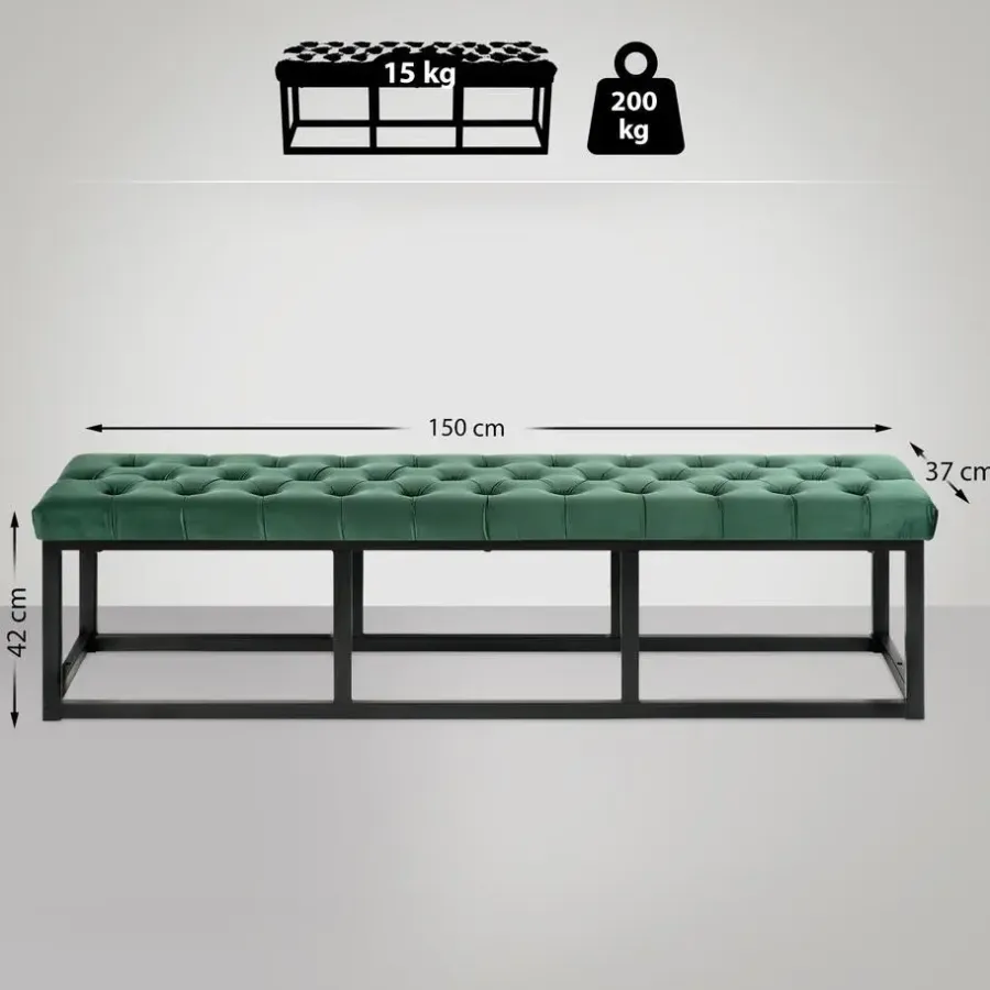 Bankjes-CLP 2-zits Bankje Polson 150 cm - groen