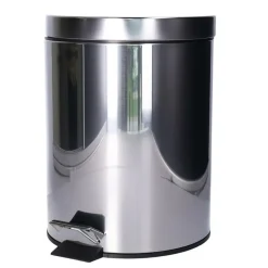 Prullenbakken-CM Pedaalemmer Shine - zilver - 5L - metaal - wc/badkamer