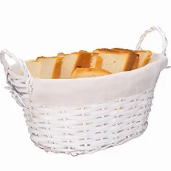 Opbergmanden-CM Rieten opbergmand - gevlochten rotan - wit - 35 x 25 x 24