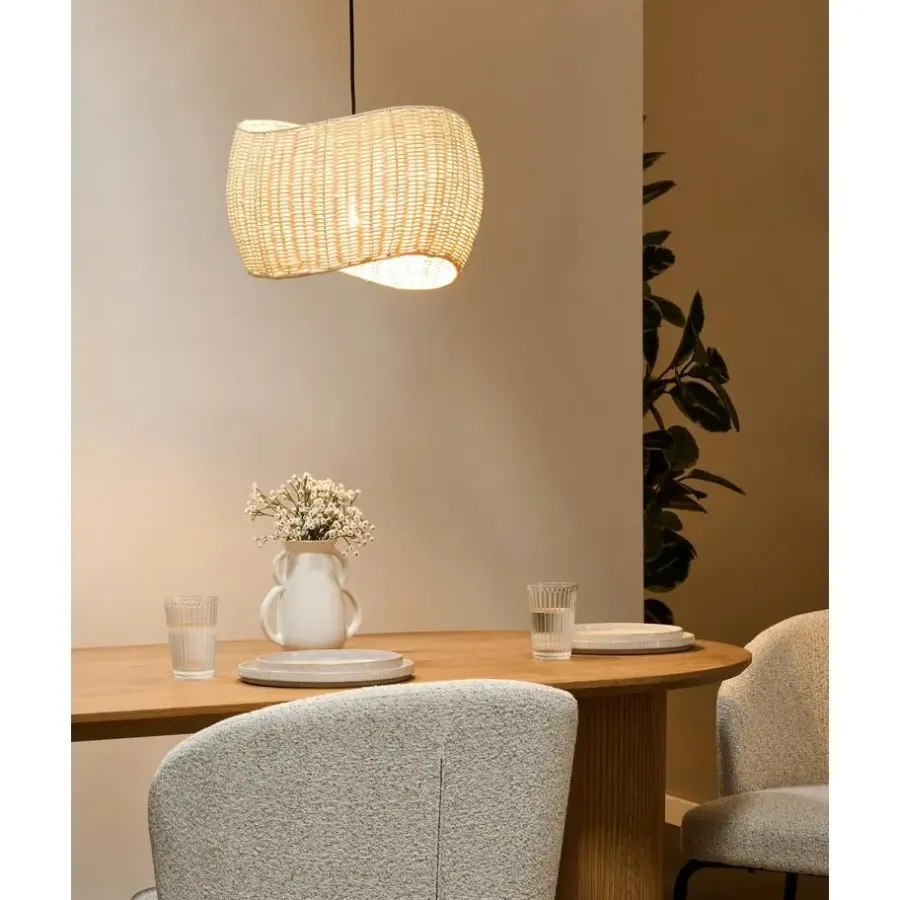 Hanglampen-Leen Bakker COAMO - Hanglamp - Naturel - Rotan