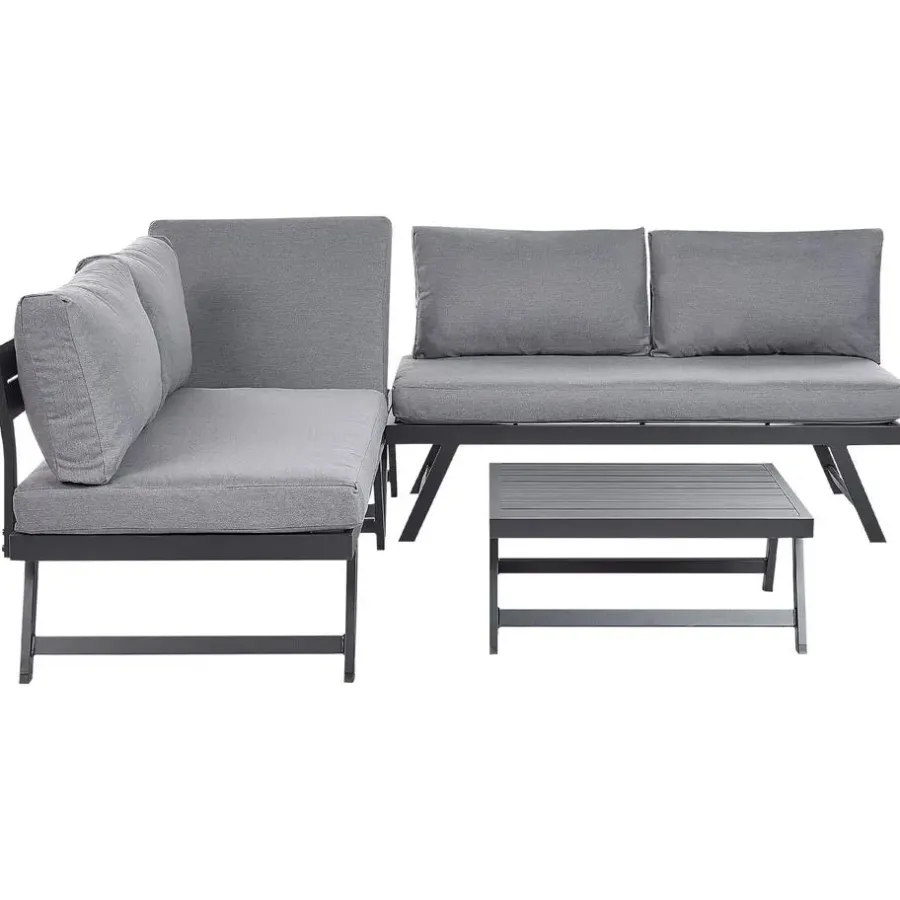 Beliani COCCORINO - Tuinset - Grijs - Aluminium
