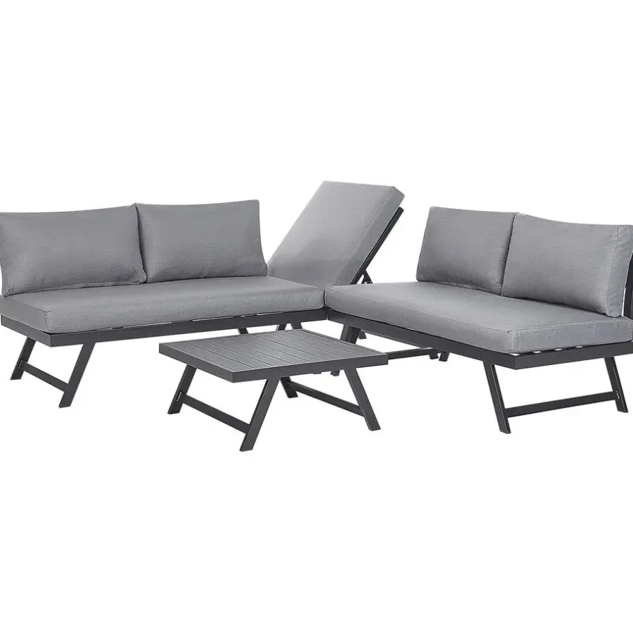 Beliani COCCORINO - Tuinset - Grijs - Aluminium