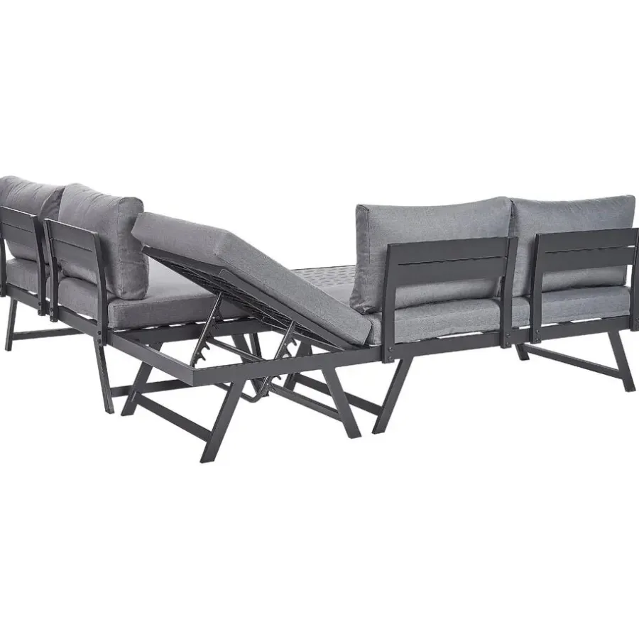Beliani COCCORINO - Tuinset - Grijs - Aluminium