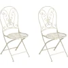Bistro- & Balkonsets-Leen Bakker COGGIA - Set van 2 tuinstoelen - Lichtbeige - IJzer