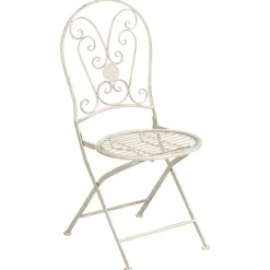 Bistro- & Balkonsets-Leen Bakker COGGIA - Set van 2 tuinstoelen - Lichtbeige - IJzer