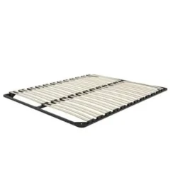 Beliani COMBOURG - Lattenbodem - Zwart - 160 x 200 cm - Staal