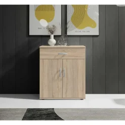 Emob Commode Viviane 60cm met 2 deuren- 1 lade - eik