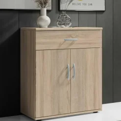 Emob Commode Viviane 60cm met 2 deuren- 1 lade - eik