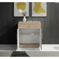 Emob Commode Viviane 60cm met 2 deuren- 1 lade - eik