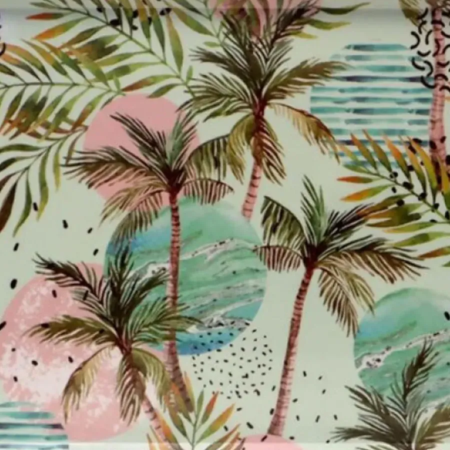 Dienbladen-Concorde Dienblad/serveer tray Tropical Holiday - roze/groen - 42 x 29 cm