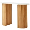 Sidetables-Nordlys Console van hout met marmerlook blad