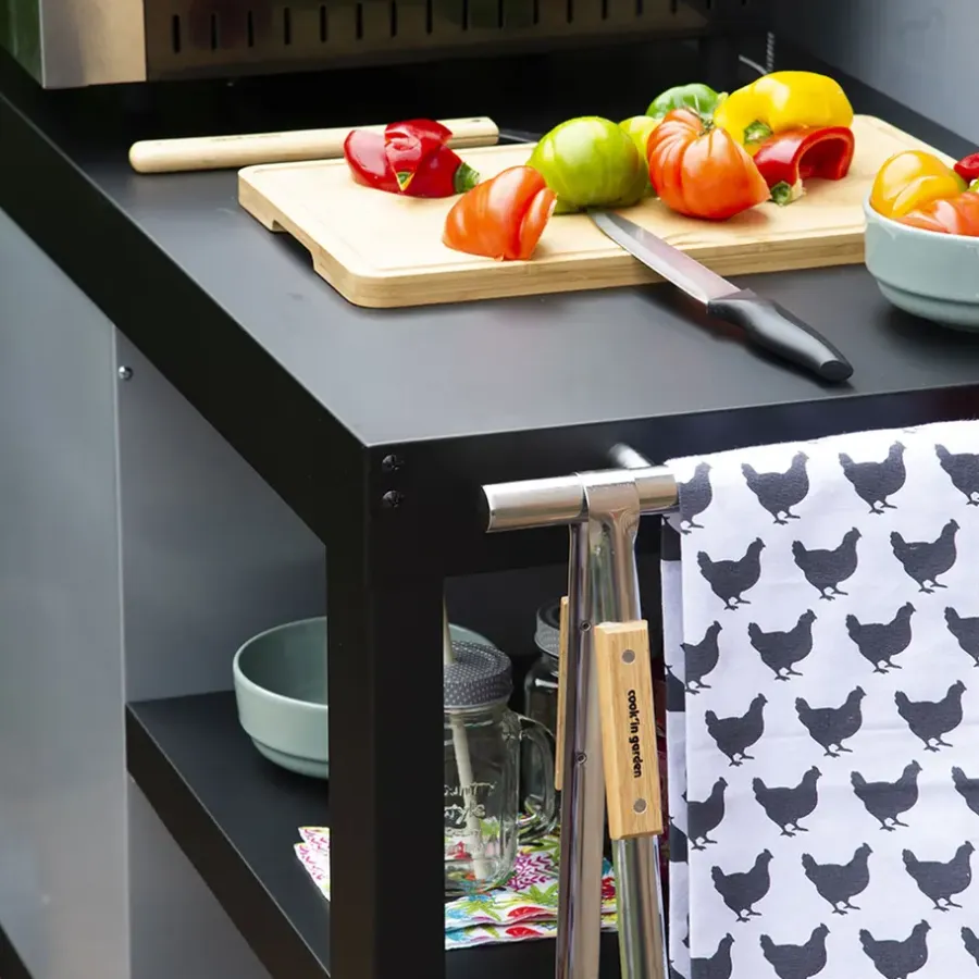 COOK'IN GARDEN - Desserte noire NOVA pour plancha