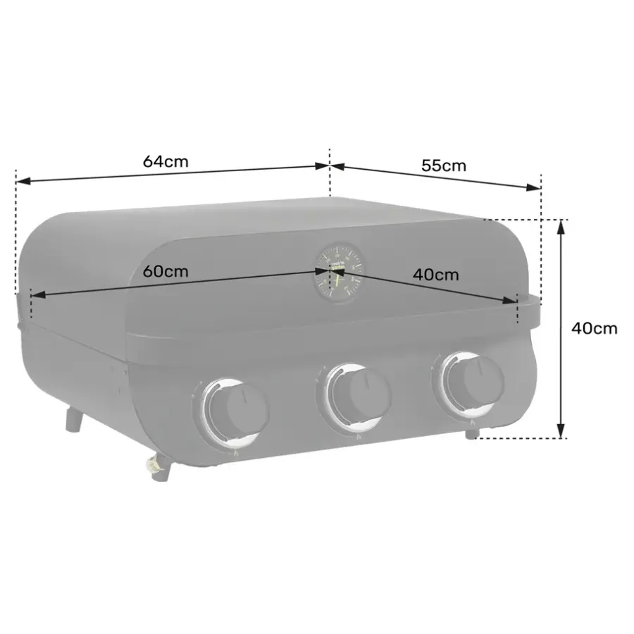 Cook'in Garden Gas barbecue FLAVO 64 - Zwart - Staal