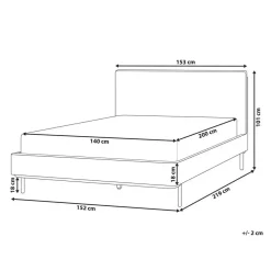 Twijfelaars-Beliani CORIO - Tweepersoonsbed - Wit - 140 x 200 cm - Bouclé