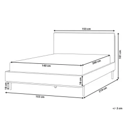 Twijfelaars-Beliani CORIO - Tweepersoonsbed - Wit - 140 x 200 cm - Bouclé