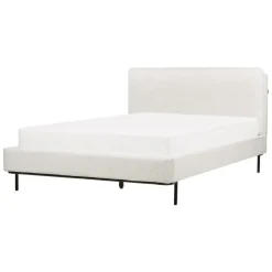 Twijfelaars-Beliani CORIO - Tweepersoonsbed - Wit - 140 x 200 cm - Bouclé