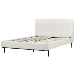 Twijfelaars-Beliani CORIO - Tweepersoonsbed - Wit - 140 x 200 cm - Bouclé