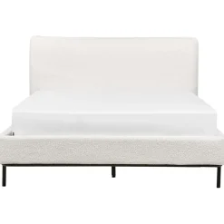 Twijfelaars-Beliani CORIO - Tweepersoonsbed - Wit - 140 x 200 cm - Bouclé