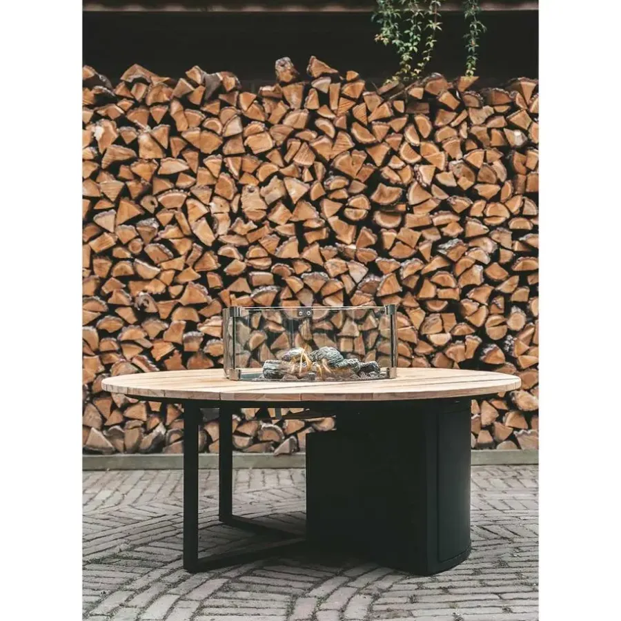 Cosi Fires Cosiloft vuurtafel 120 cm rond zwart teak