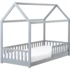 1-Persoons Bedden-Beliani COSSAYE - Kinderbed - Grijs - 90 x 200 cm - Grenenhout