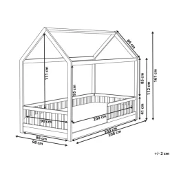 1-Persoons Bedden-Beliani COSSAYE - Kinderbed - Grijs - 90 x 200 cm - Grenenhout