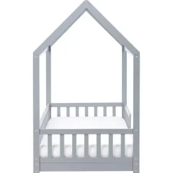 1-Persoons Bedden-Beliani COSSAYE - Kinderbed - Grijs - 90 x 200 cm - Grenenhout
