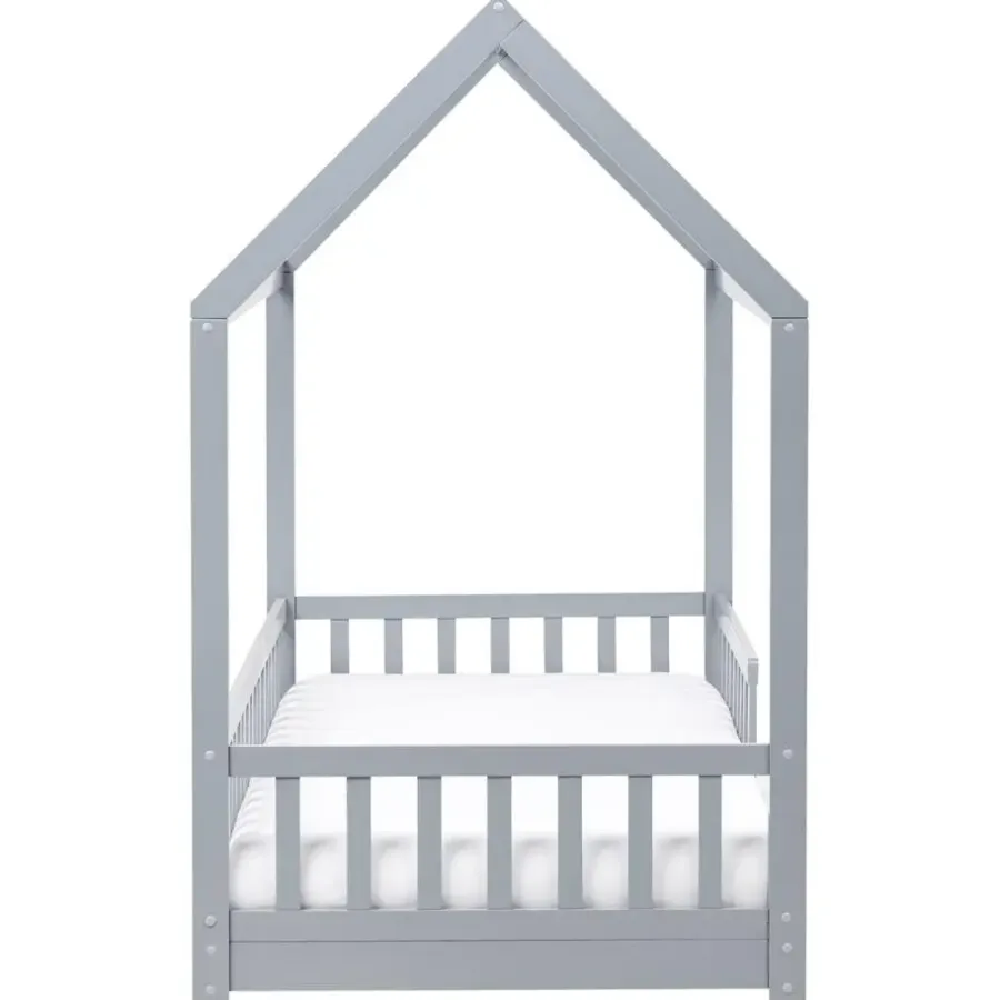 1-Persoons Bedden-Beliani COSSAYE - Kinderbed - Grijs - 90 x 200 cm - Grenenhout