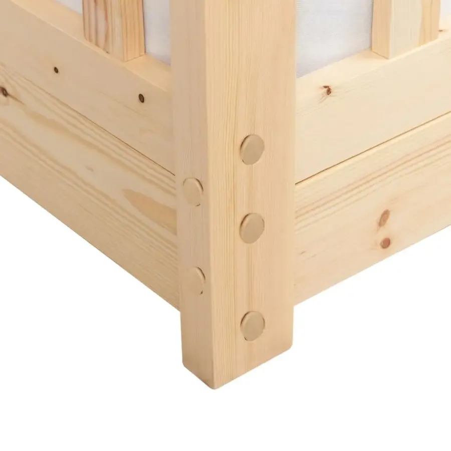 1-Persoons Bedden-Beliani COSSAYE - Kinderbed - Lichtbruin - 90 x 200 cm - Grenenhout