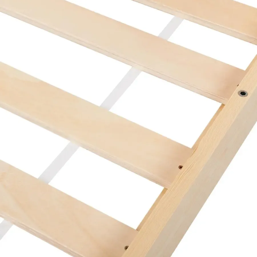 1-Persoons Bedden-Beliani COSSAYE - Kinderbed - Lichtbruin - 90 x 200 cm - Grenenhout